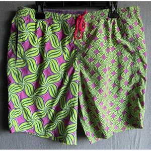 Paul Stuart Swim Trunks Men XL Multicolor‎ Pockets Mesh Drawstring Beach Pool